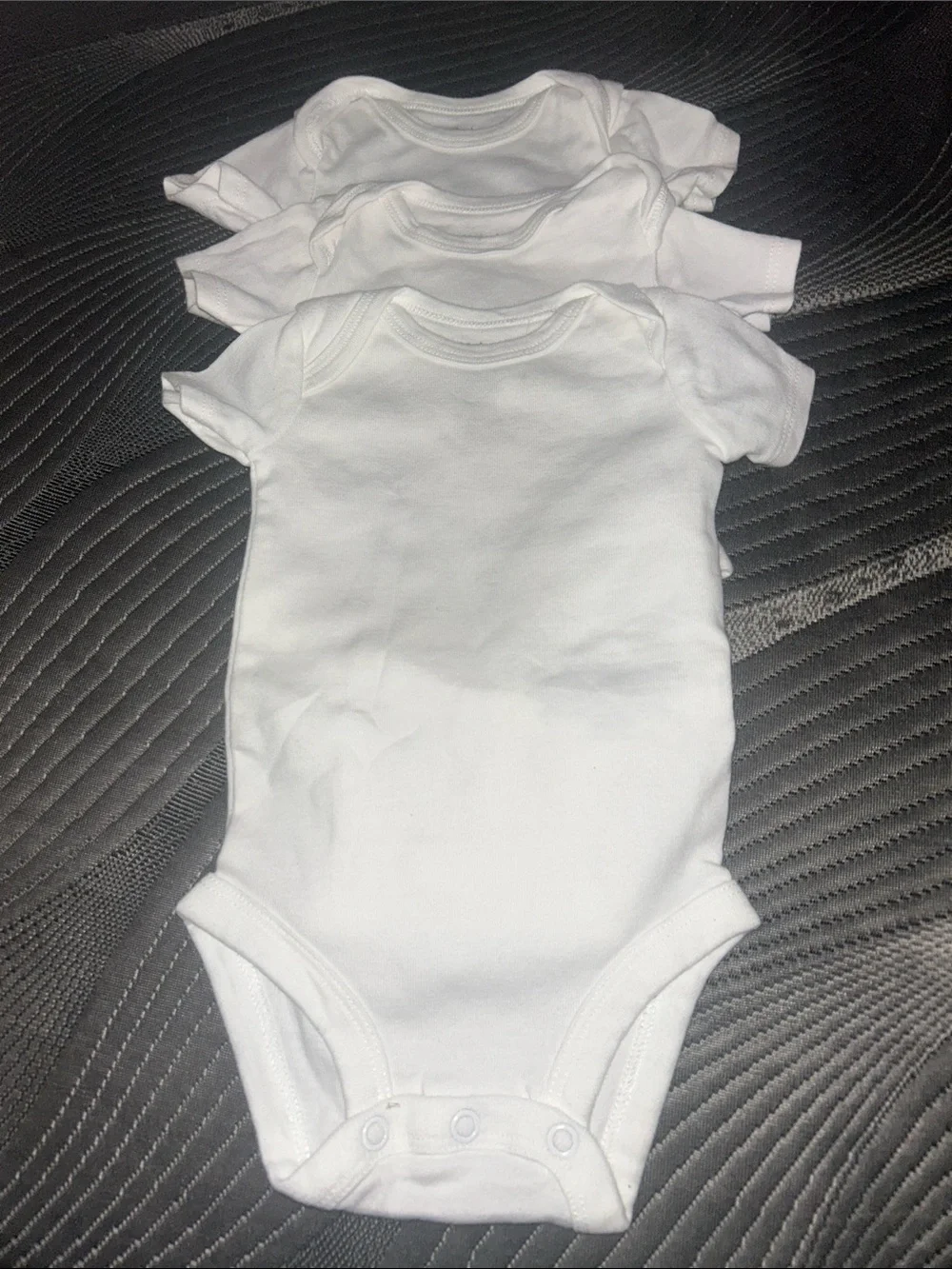Carter's White Short-Sleeve Baby Bodysuits - 3 Pack